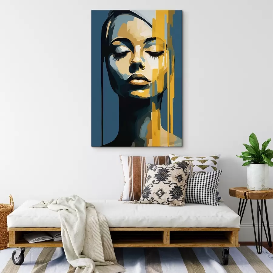 Glezna Sievietes portrets ar aizvērtām acīm s45007