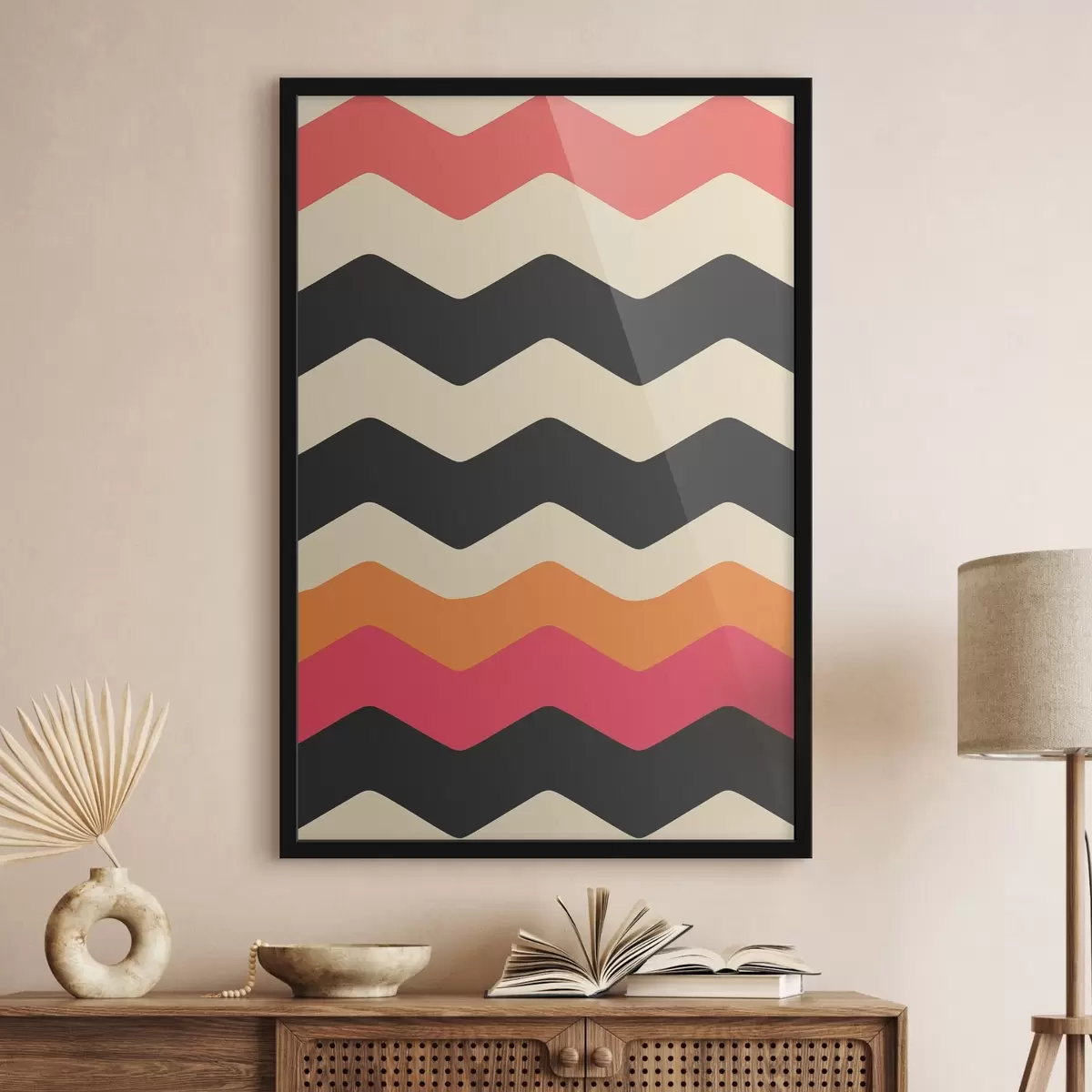 Plakāts Ģeometrisks raksts ar viļņotām svītrām f45004