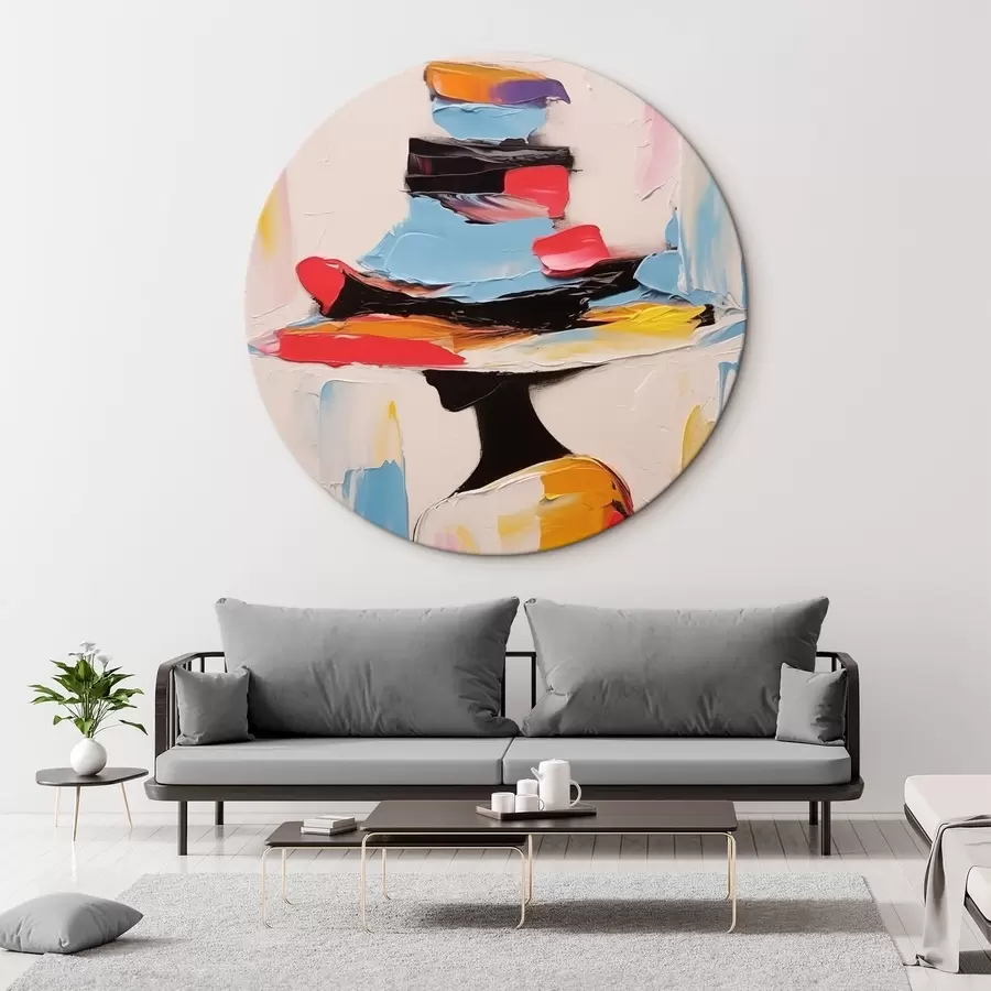 Glezna Sieviete ar platu cepuri r44994