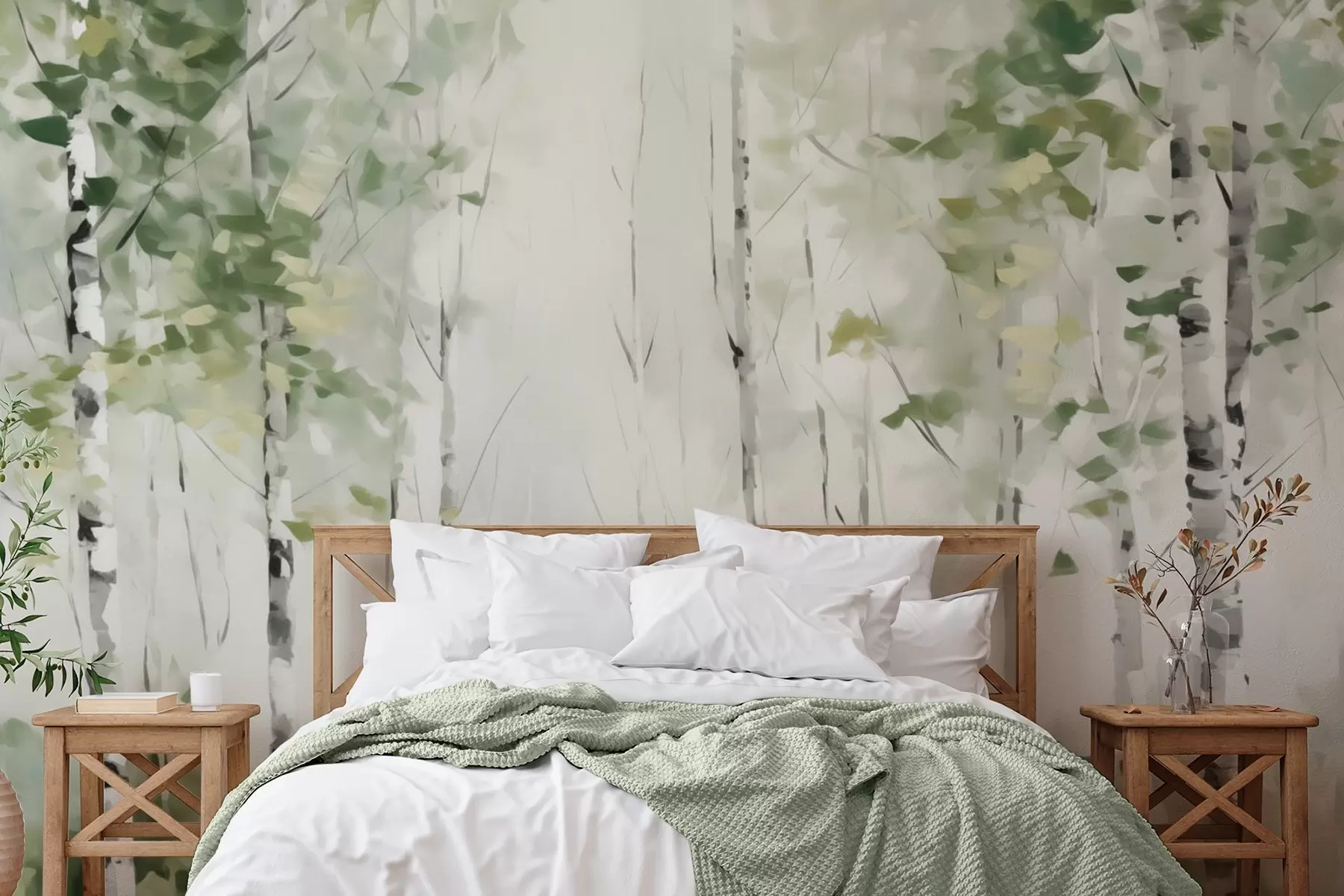 Fototapetes Lapu koku meža imitācijas glezna w04234