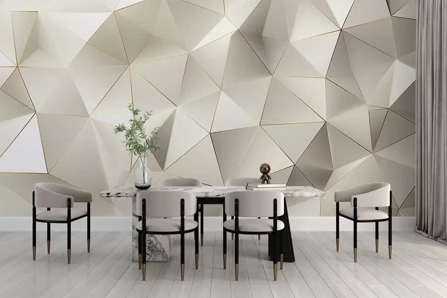 Fototapetes ģeometrija, abstrakcija, gaisma, šķautnes, raksts, struktūra w04236