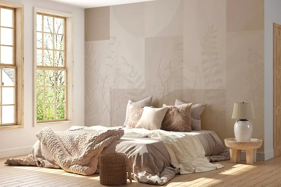 Fototapetes Abstrakcija ar augiem, ģeometrija w04240