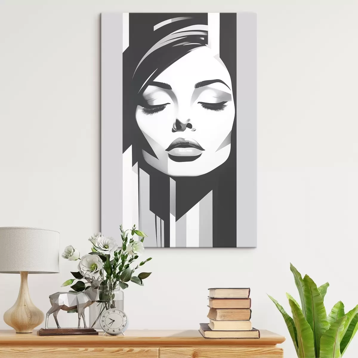 Glezna Melnbalta seja ar aizvērtām acīm s45075