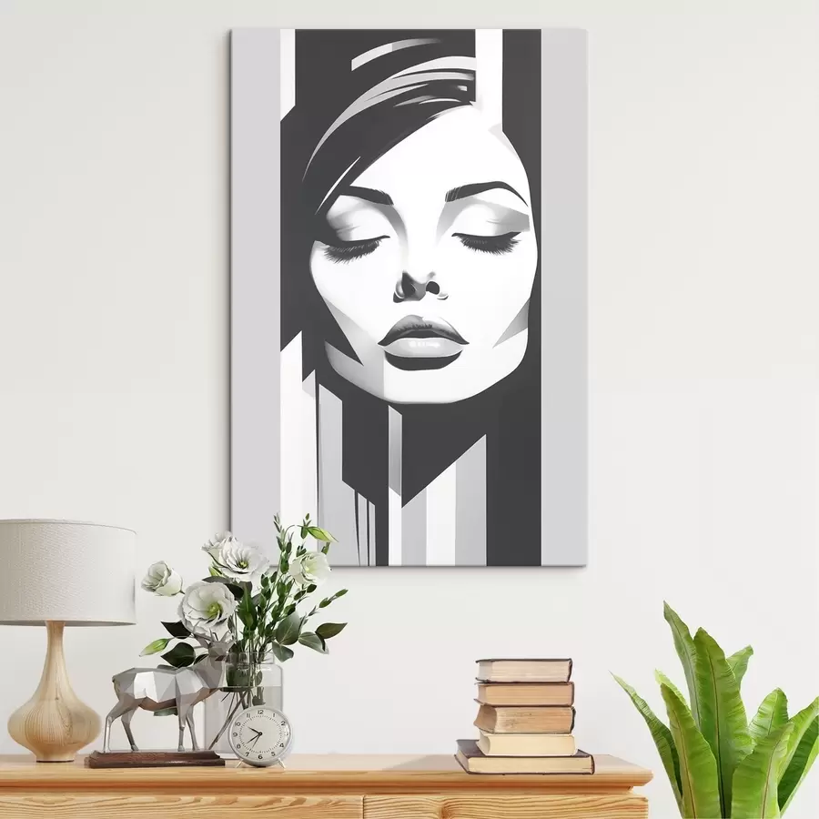 Glezna Melnbalta seja ar aizvērtām acīm s45075