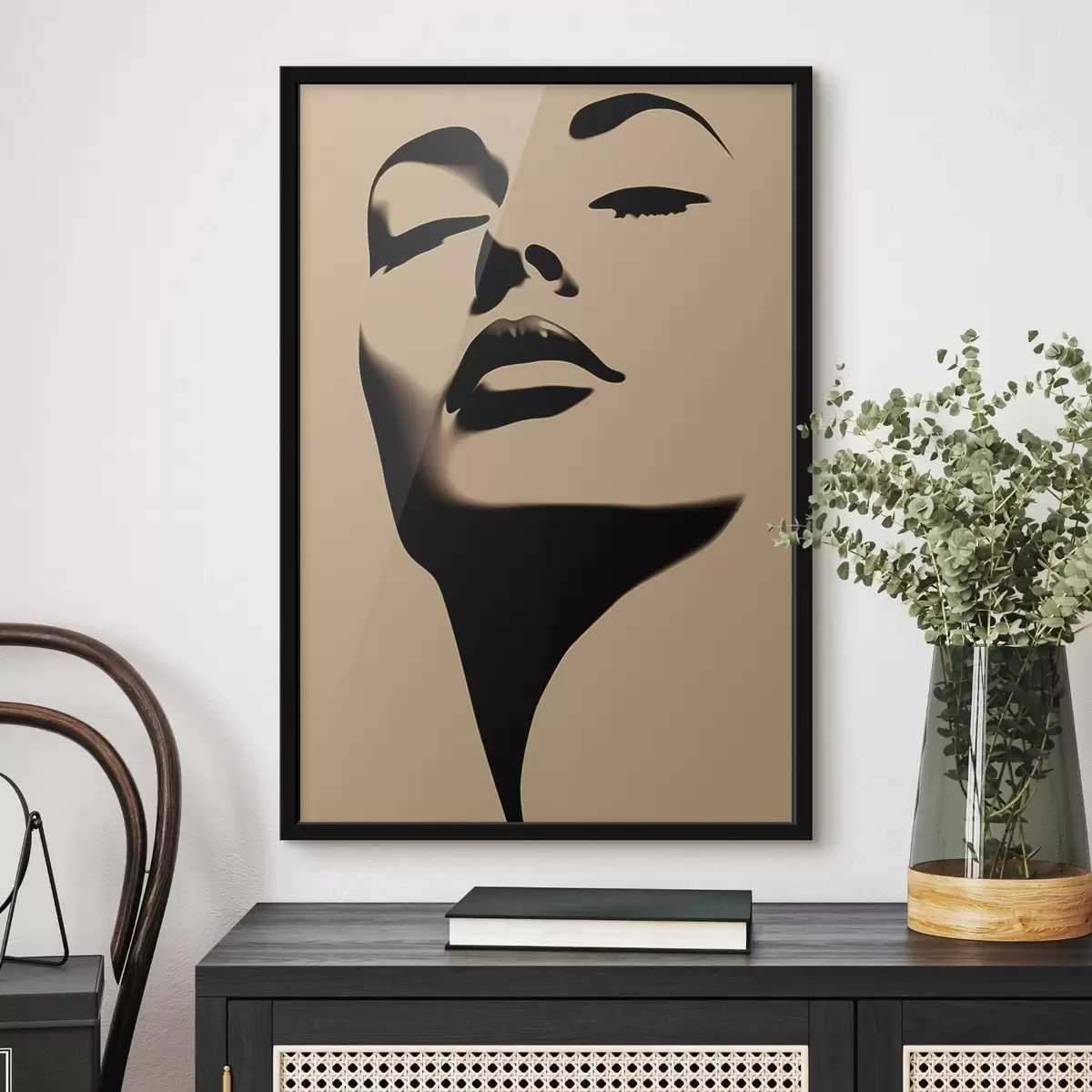 Plakāts Sievietes sejas siluets f45071