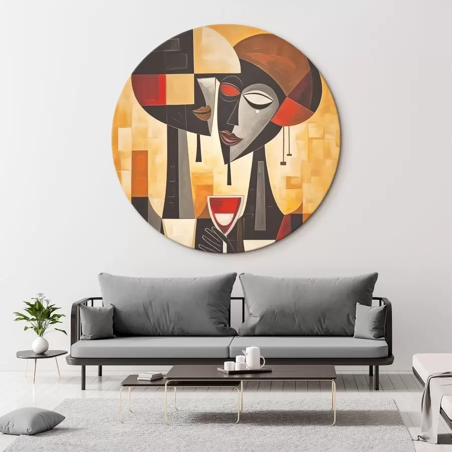 Glezna Divi ar kubistisko stiklu r45085