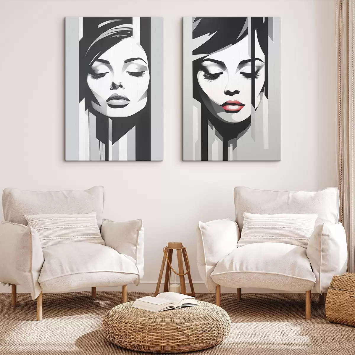 Glezna Sieviešu sejas ģeometrija m00496