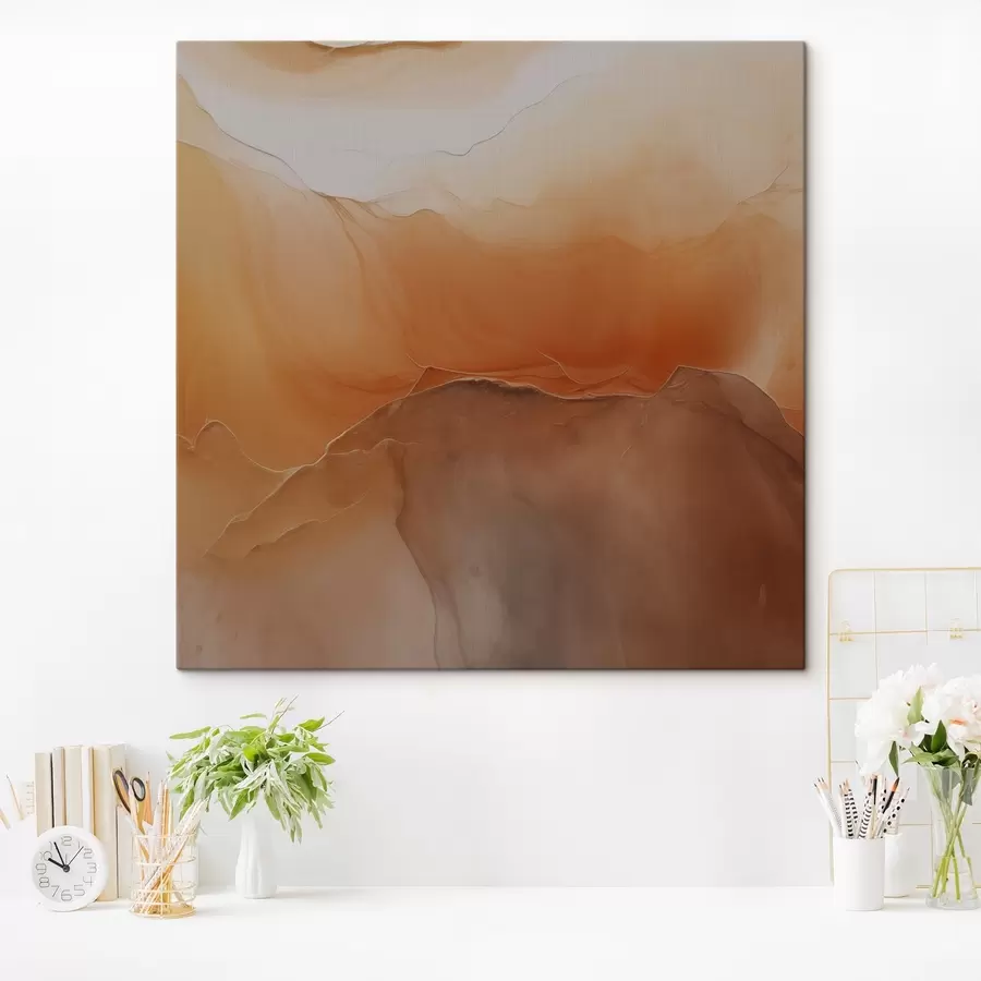 Glezna neitrāla abstrakcija, smilšu krāsas, maigas līknes, vizuālā tekstūra, plūsmas efekts s45108