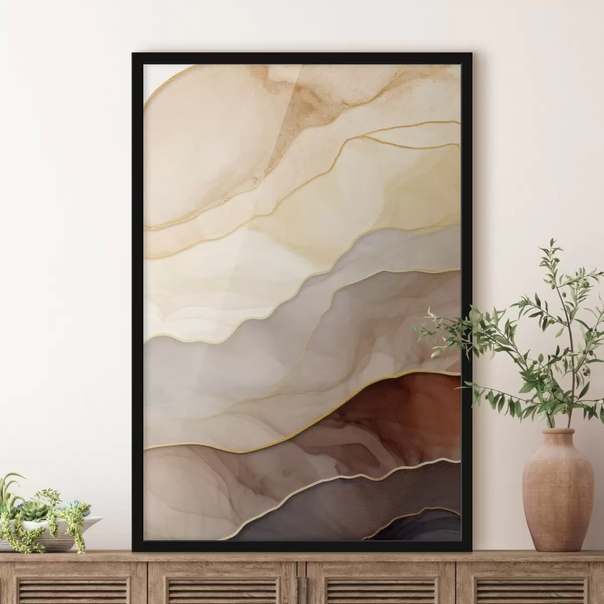 Plakāts viļņi, krēms, caurspīdīgs, krokas, organisks, gluds, mierīgs, tekstils, gaisīgs f45089