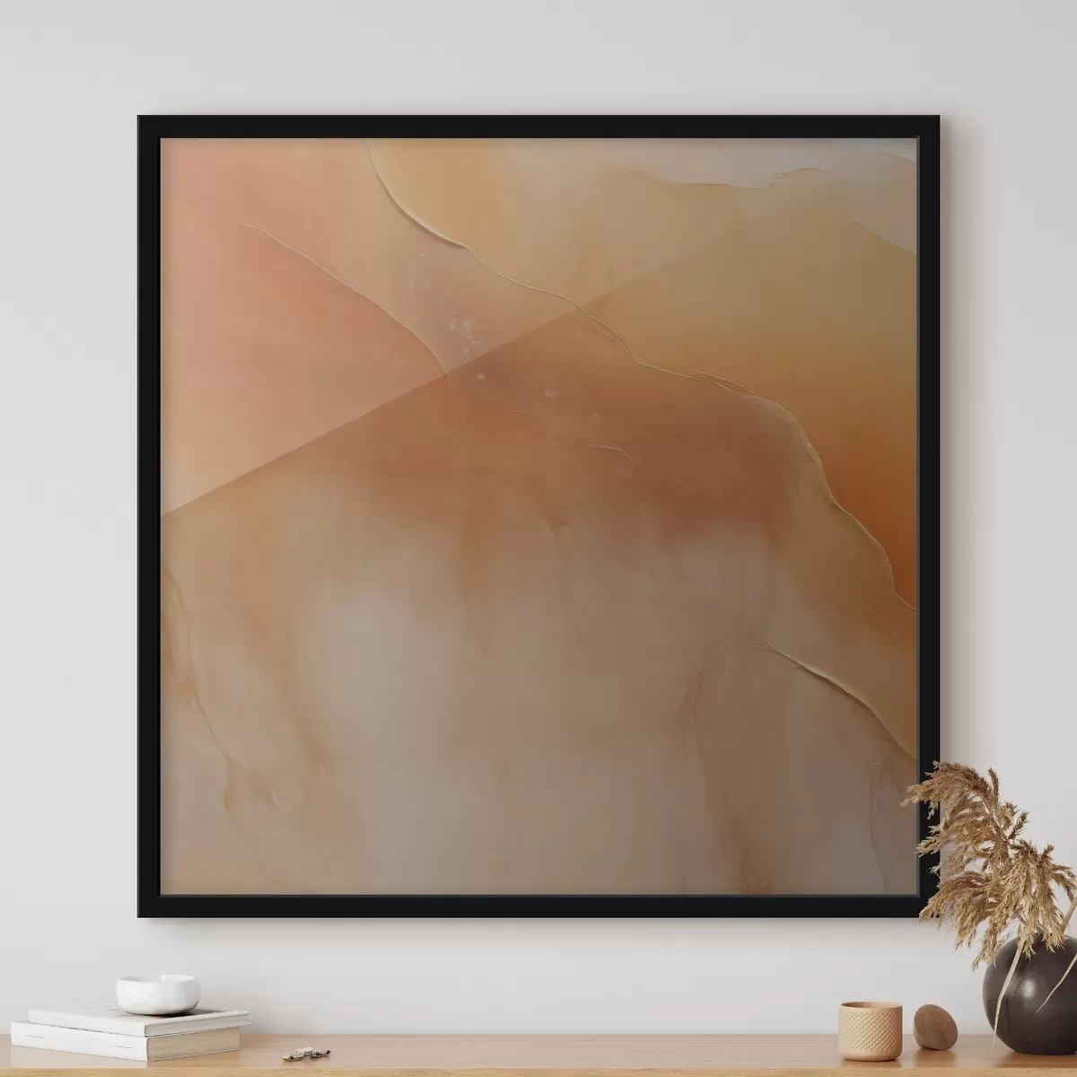 Plakāts zemes toņi, maigi slāņi, minimāls, akvareļu stils, abstrakta kustība, miers f45107