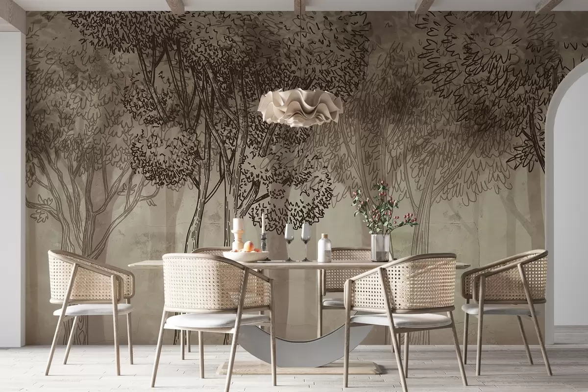 Fototapetes Sulīgi lapu koki w04251