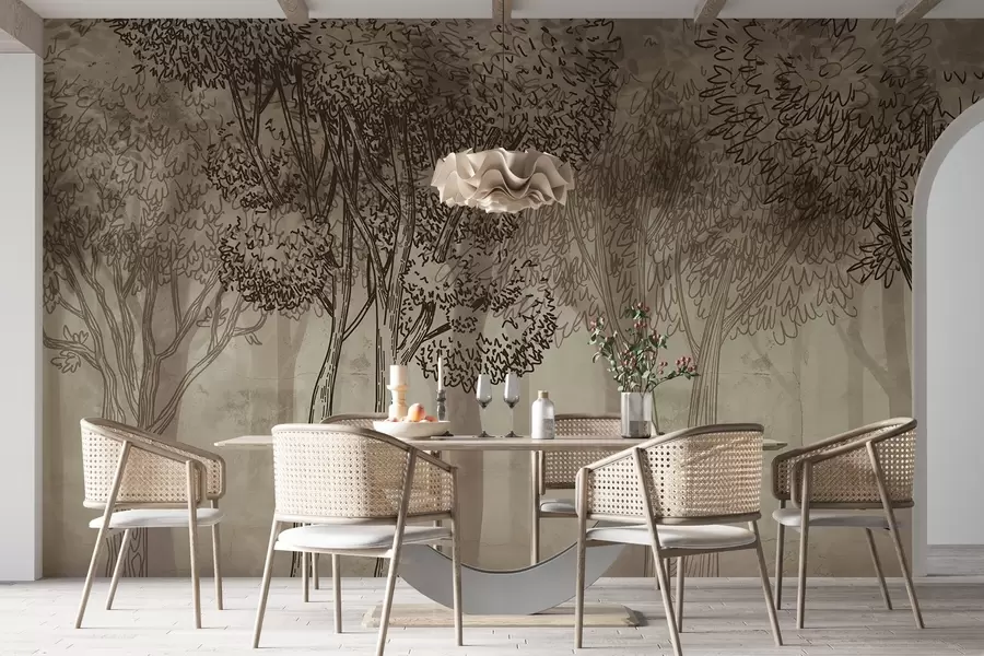 Fototapetes Sulīgi lapu koki w04251