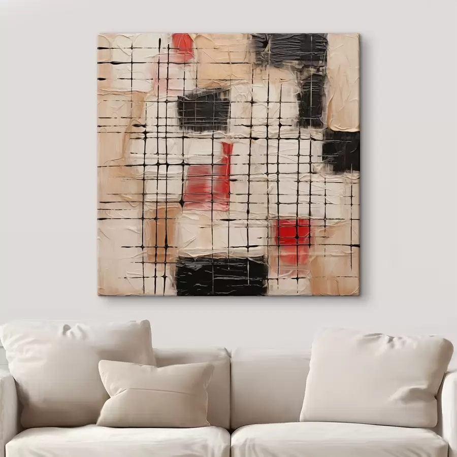 Glezna Abstrakcija ar līnijām un otas triepienu imitāciju s45122