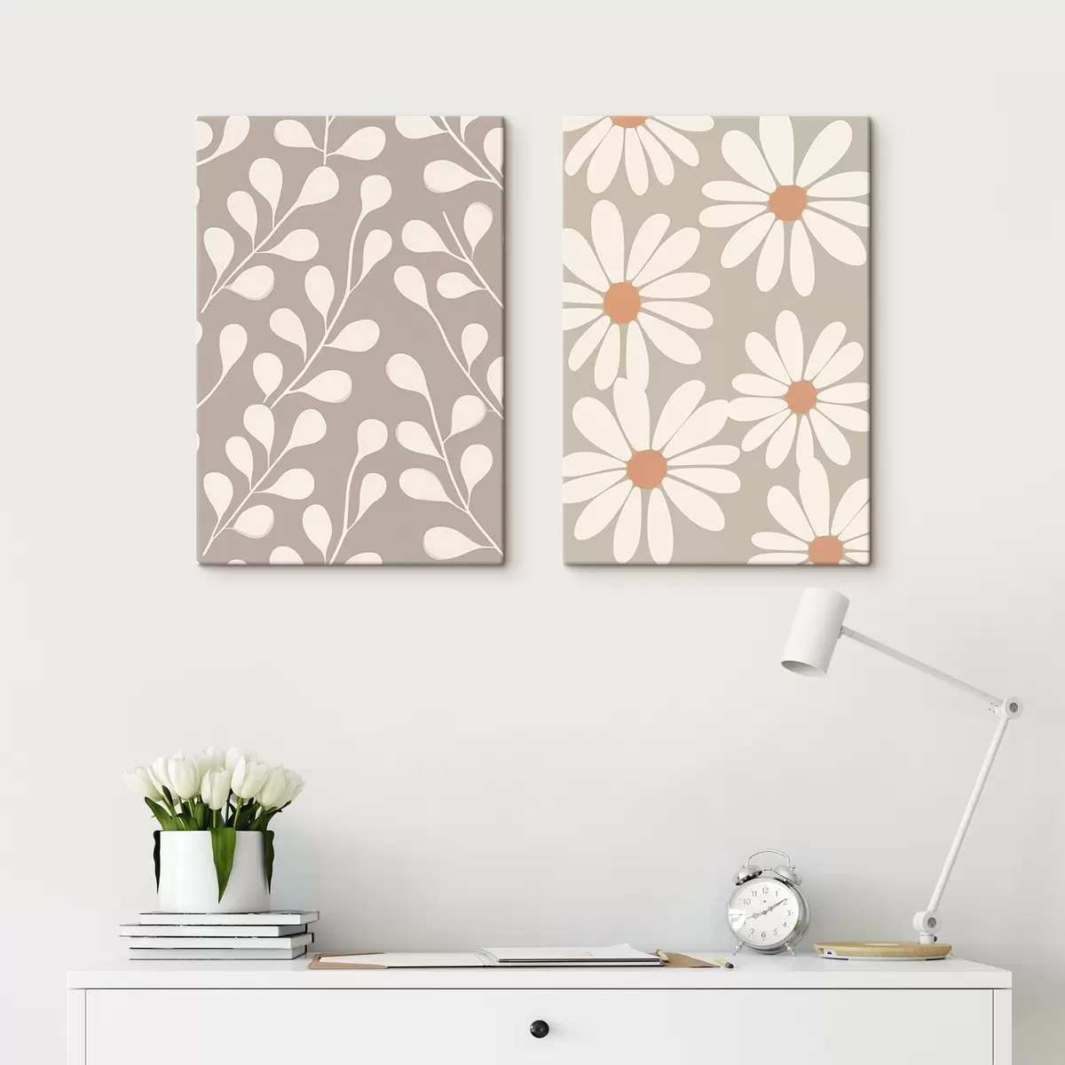 Glezna Zari un margrietiņas m00510