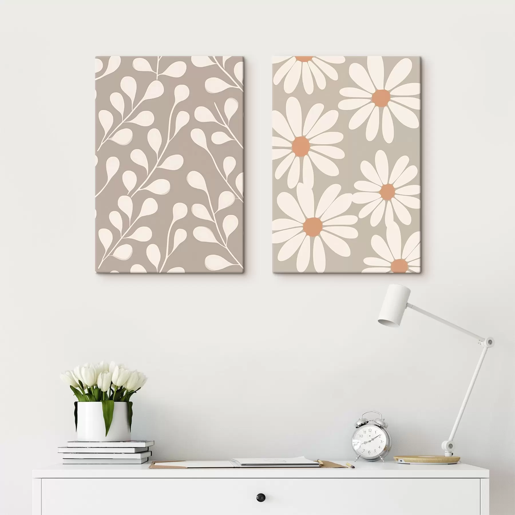 Glezna Zari un margrietiņas m00510