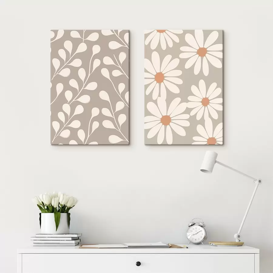 Glezna Zari un margrietiņas m00510