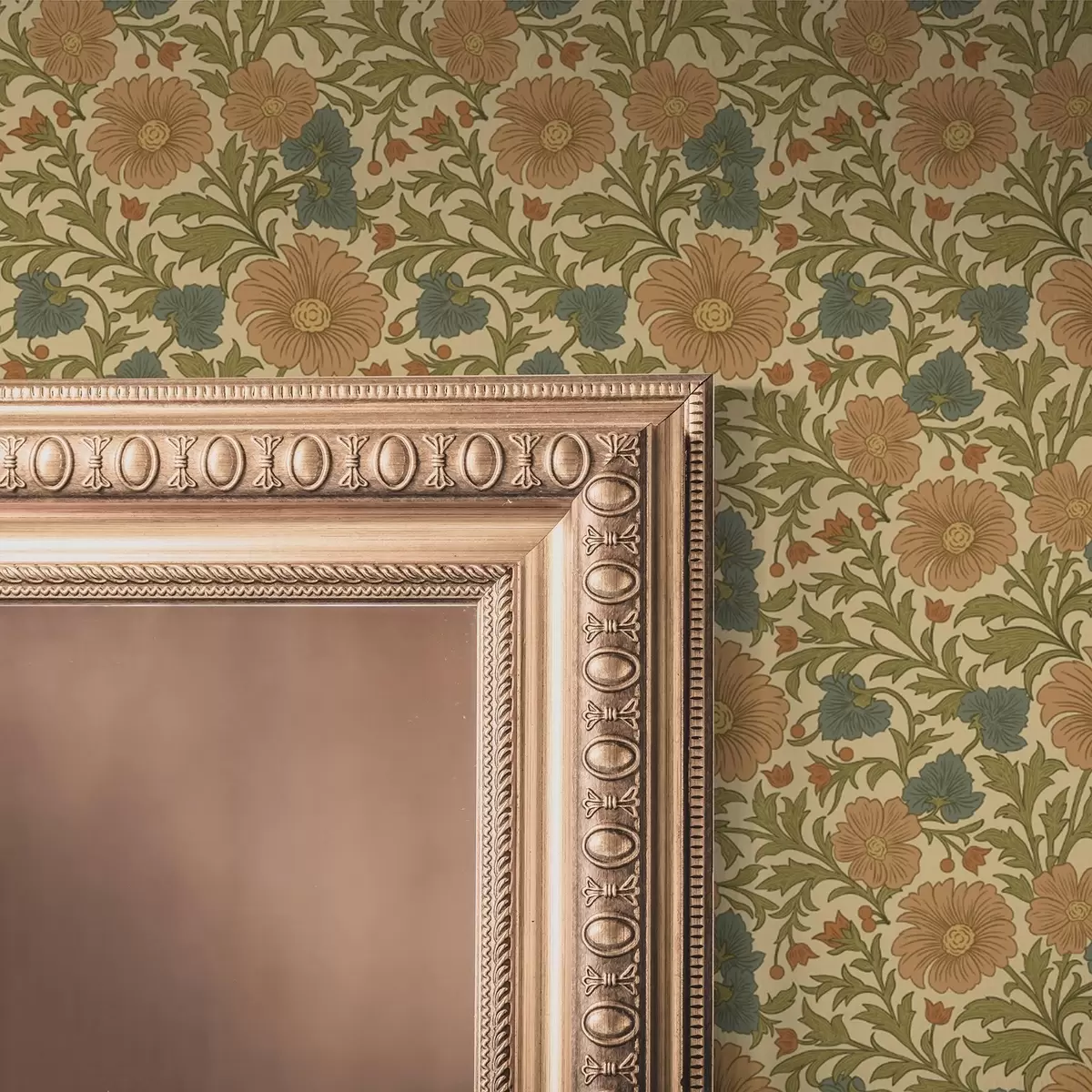 Tapetes Apelsīnu ziedi ar lapām jūgendstila stilā a00409