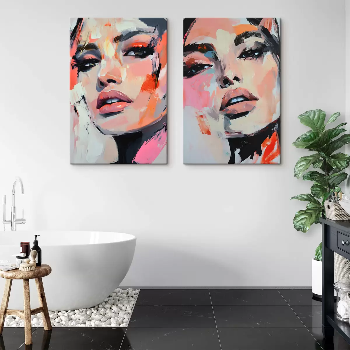 Glezna Sieviešu portreti ar insultu imitāciju m00508