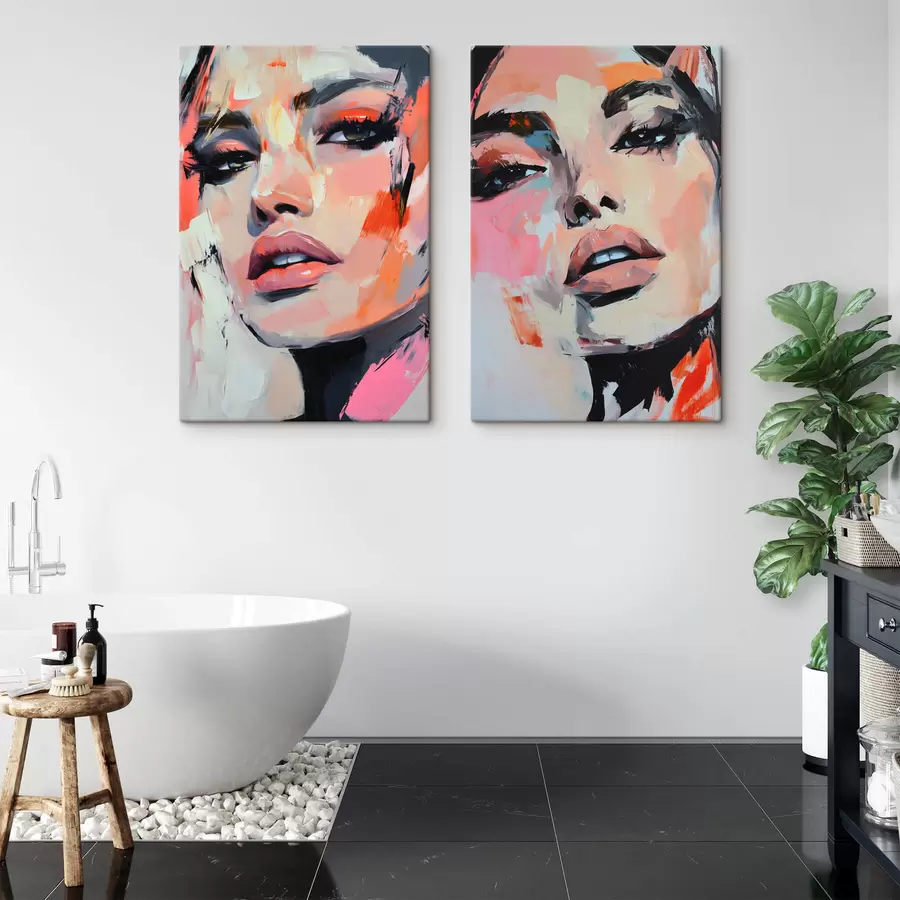 Glezna Sieviešu portreti ar insultu imitāciju m00508