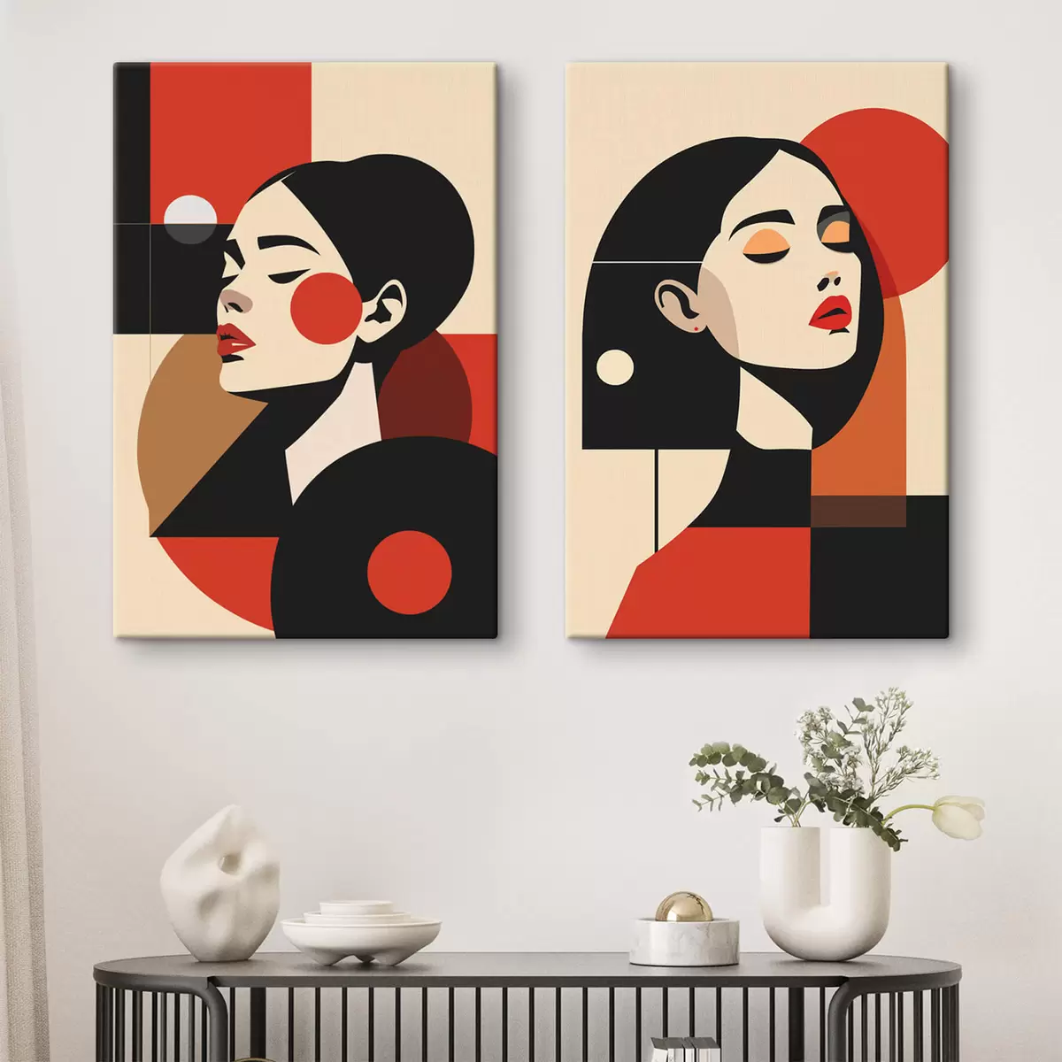 Glezna Bauhaus stila sieviešu portreti m00516