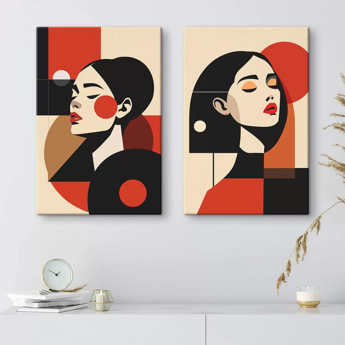 Glezna Bauhaus stila sieviešu portreti m00516