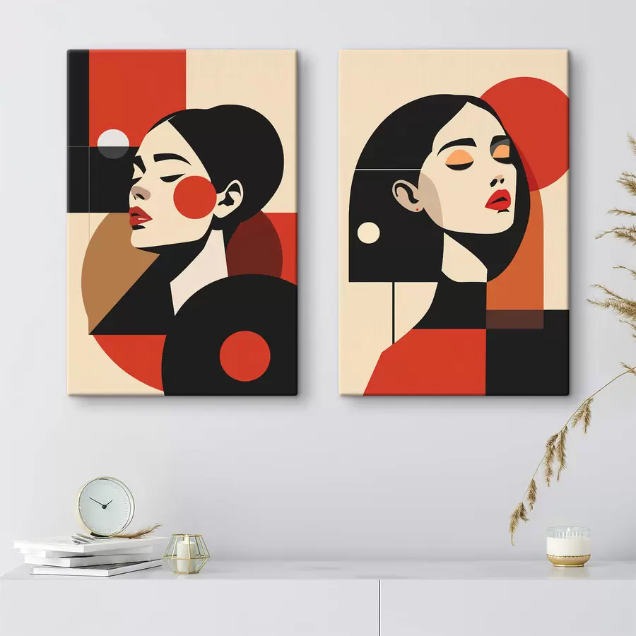 Glezna Bauhaus stila sieviešu portreti m00516