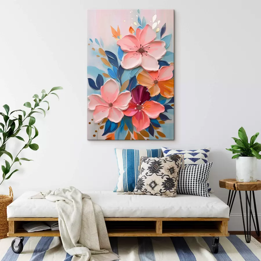 Glezna Abstraktie krāsaini ziedi s45064