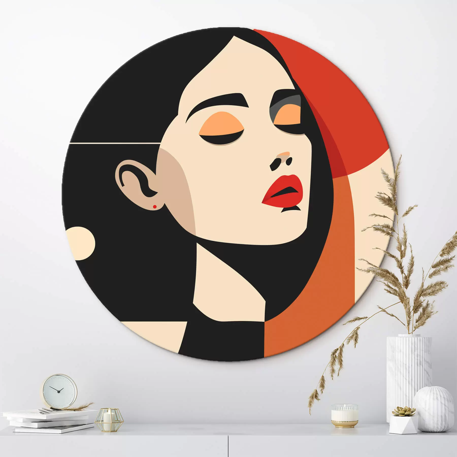 Glezna Sievietes abstraktais portrets Bauhaus stilā r45166