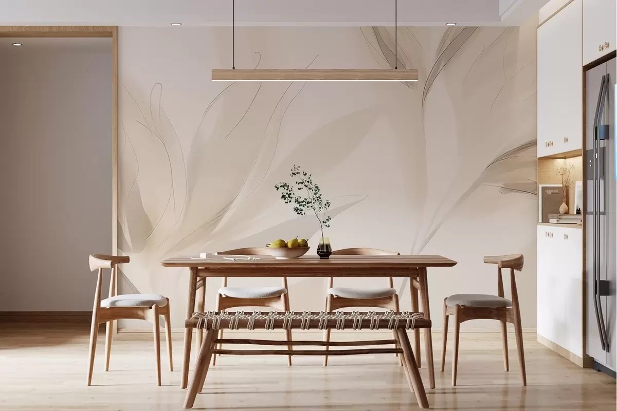 Fototapetes Vieglas abstraktas lapas w04243