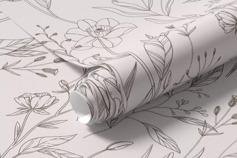 Fototapetes Minimālistiskas savvaļas puķes