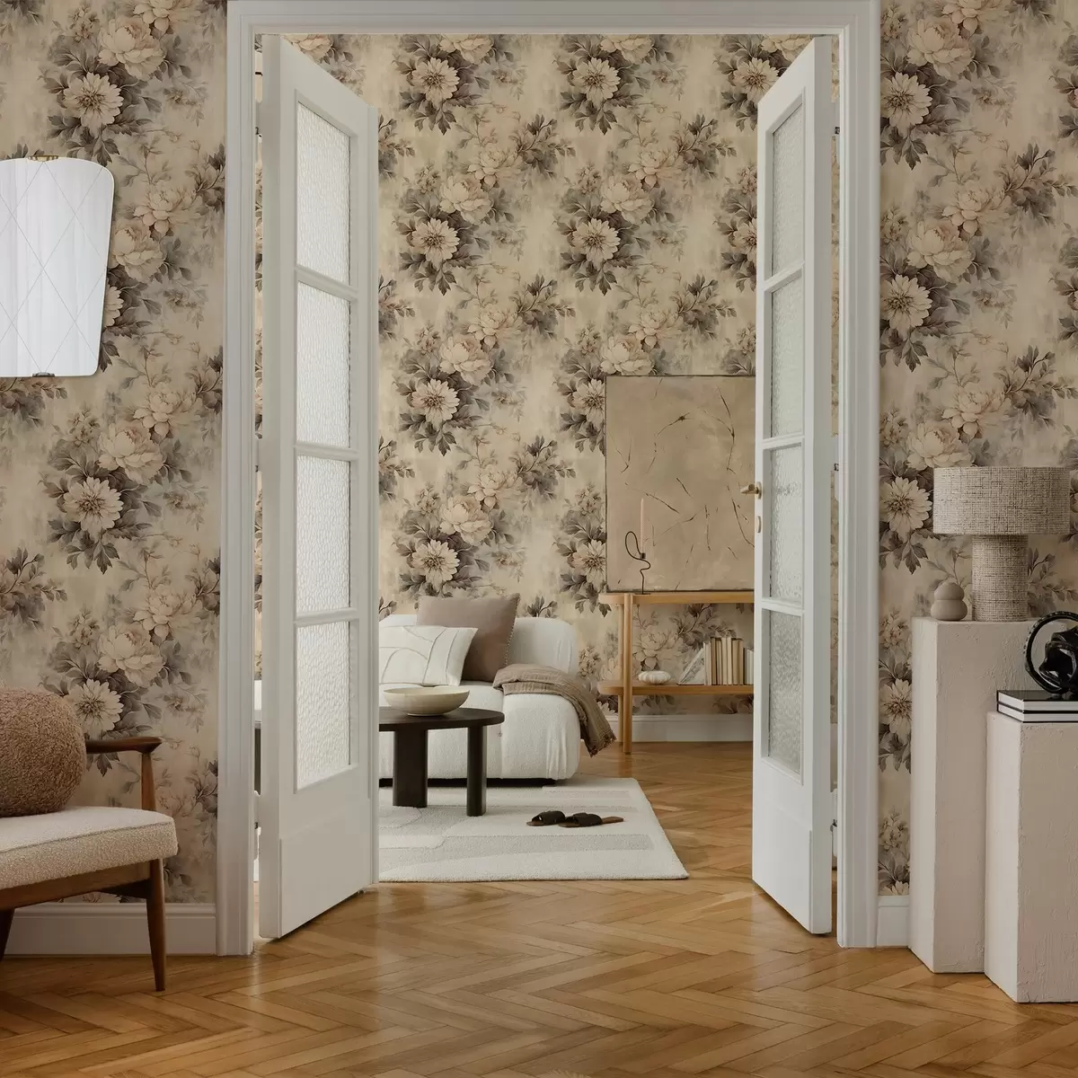 Tapetes Vintage akvareļu ziedi