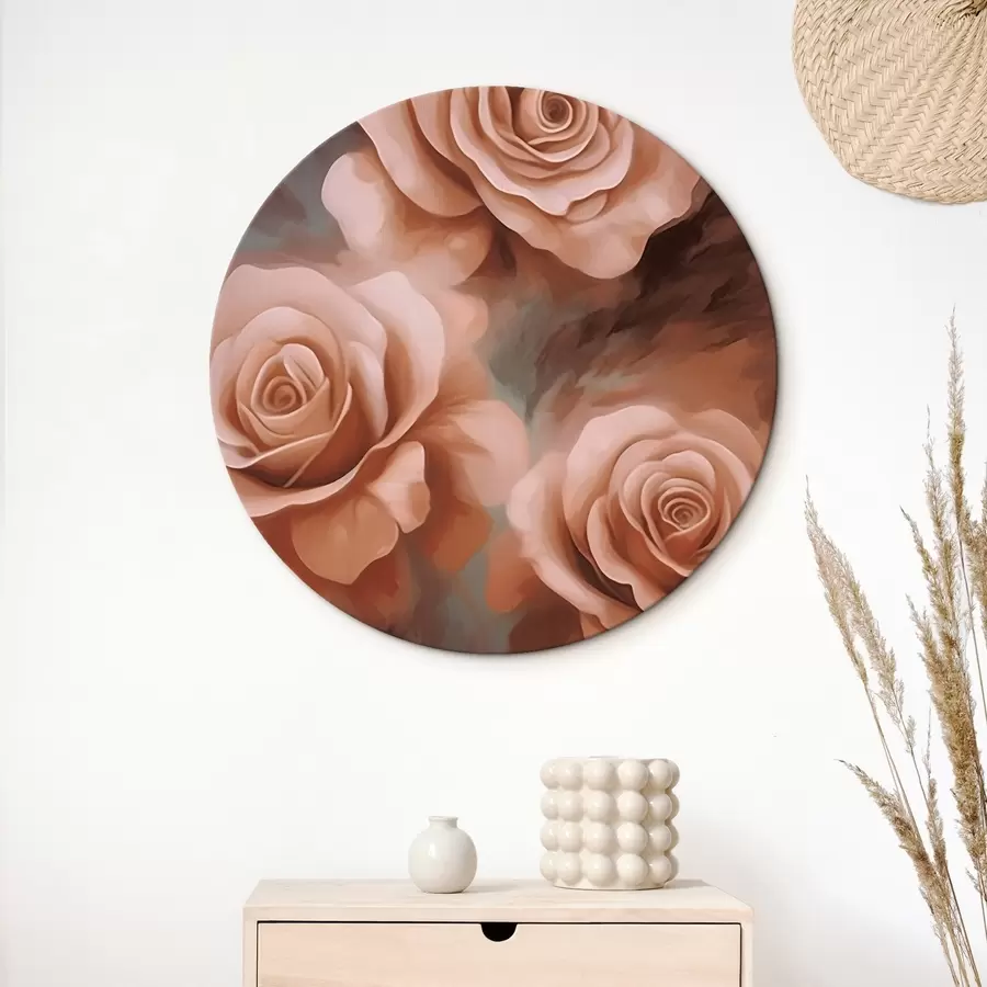 Glezna Trīs rozā rozes uz neskaidra fona r45221