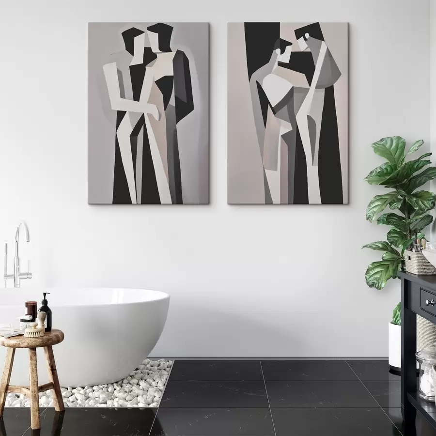 Glezna Abstraktie ģeometriskie pāri m00517