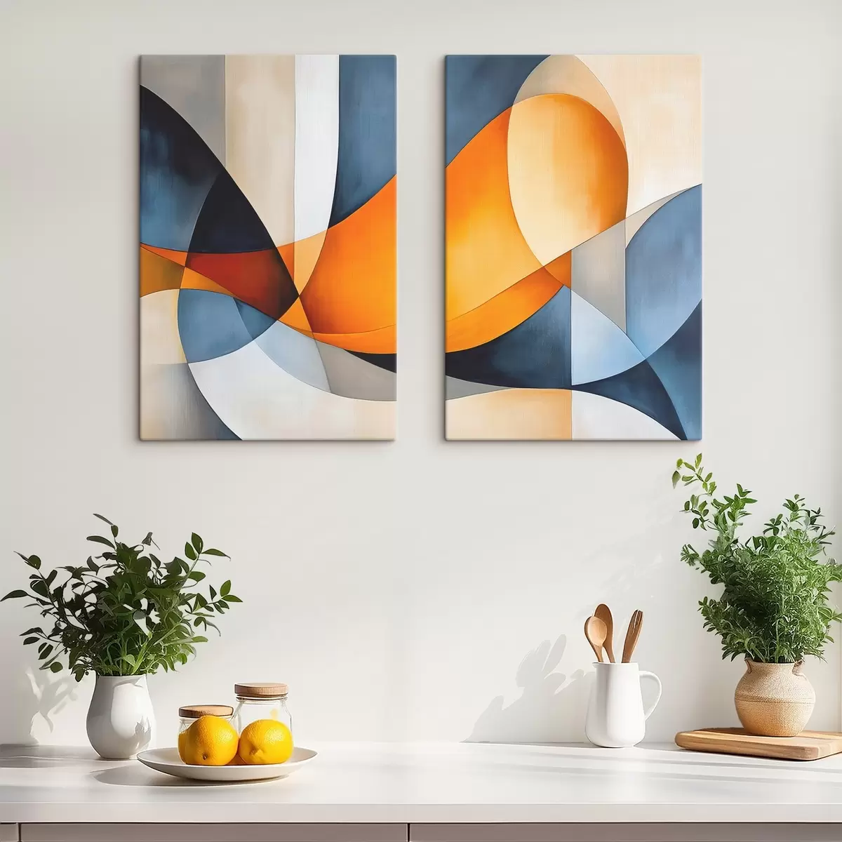 Glezna Abstrakcija ar ģeometriskām formām m00540