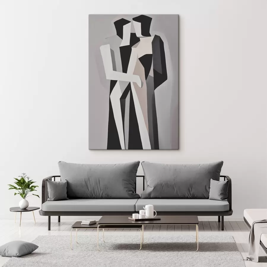 Glezna Abstraktās figūras melnbaltā krāsā s45155