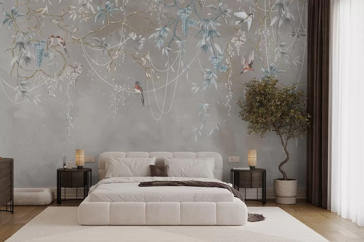 Fototapetes Tas pats temats, bet ar zilām vīnogām w04302v1