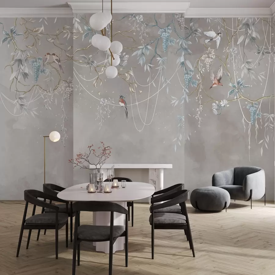 Fototapetes Tas pats temats, bet ar zilām vīnogām w04302v1