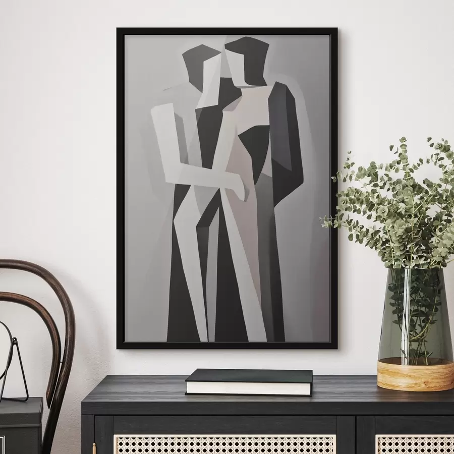 Fototapetes Abstraktās figūras melnbaltā krāsā f45155