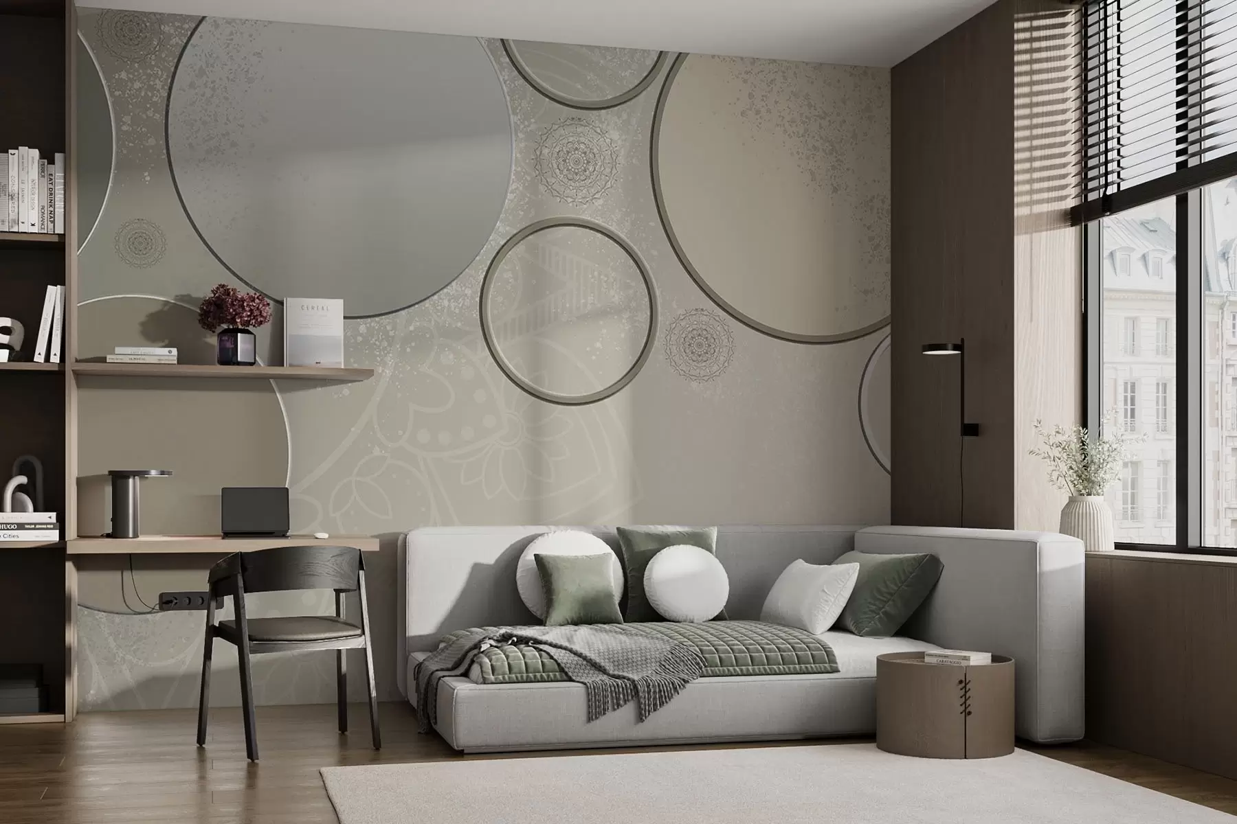 Fototapetes Dažādi apļi uz caurspīdīga fona w09181