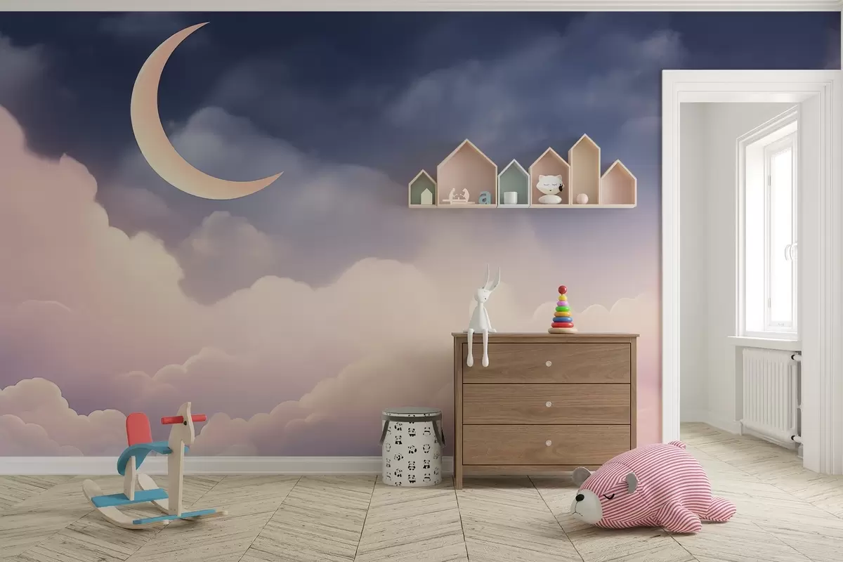 Fototapetes Mākoņi un mēness w04330