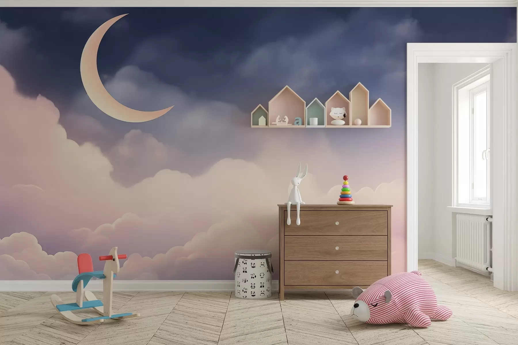 Fototapetes Mākoņi un mēness w04330