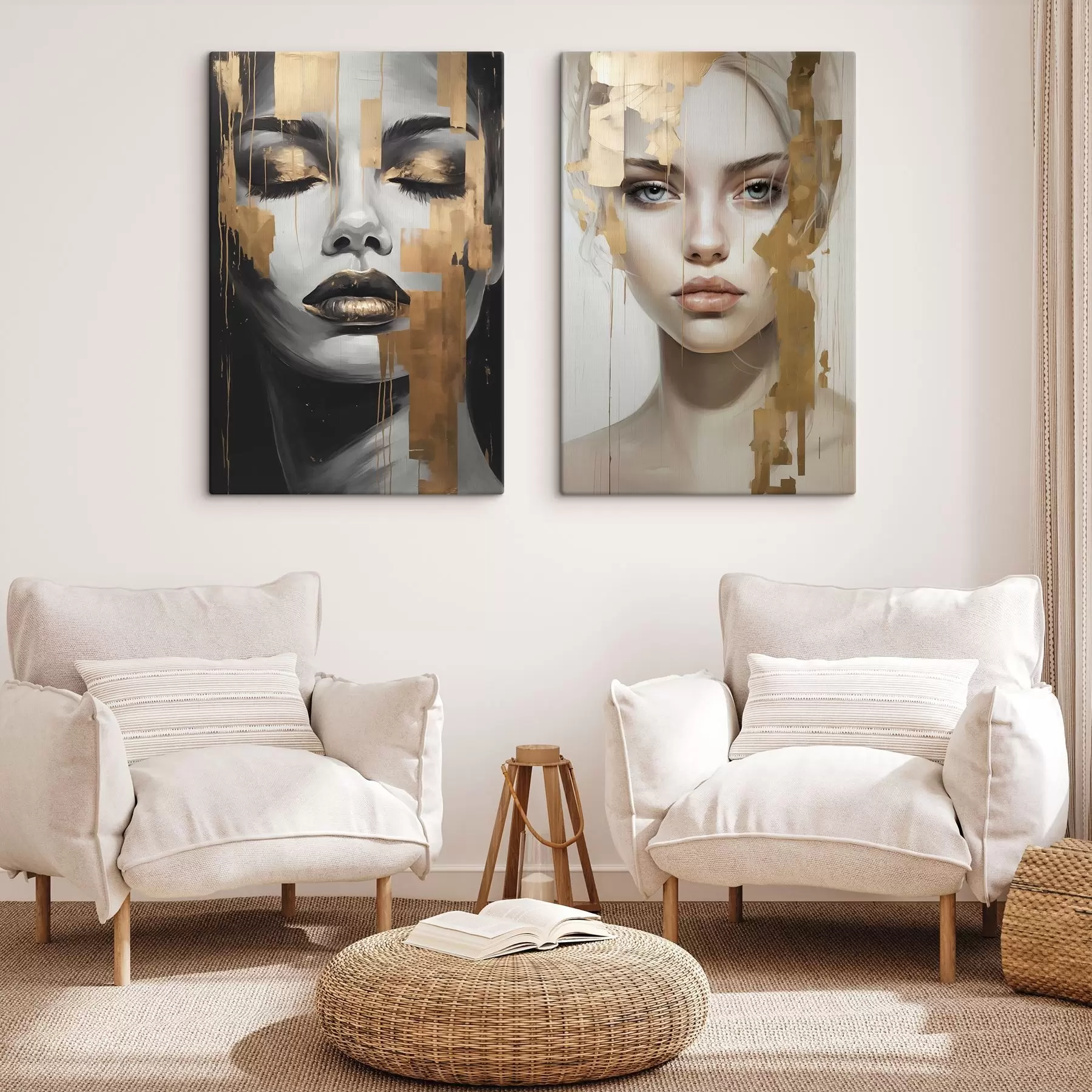 Glezna Melnbalts sievietes portrets m00544