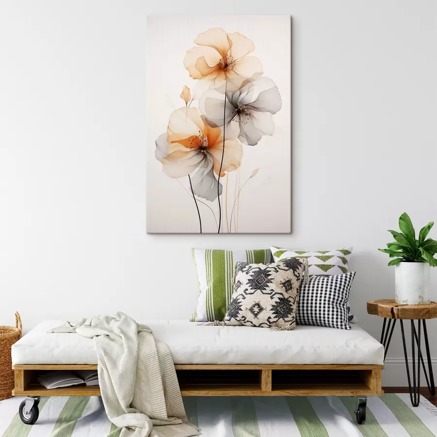 Glezna Abstraktie caurspīdīgie ziedi s44558