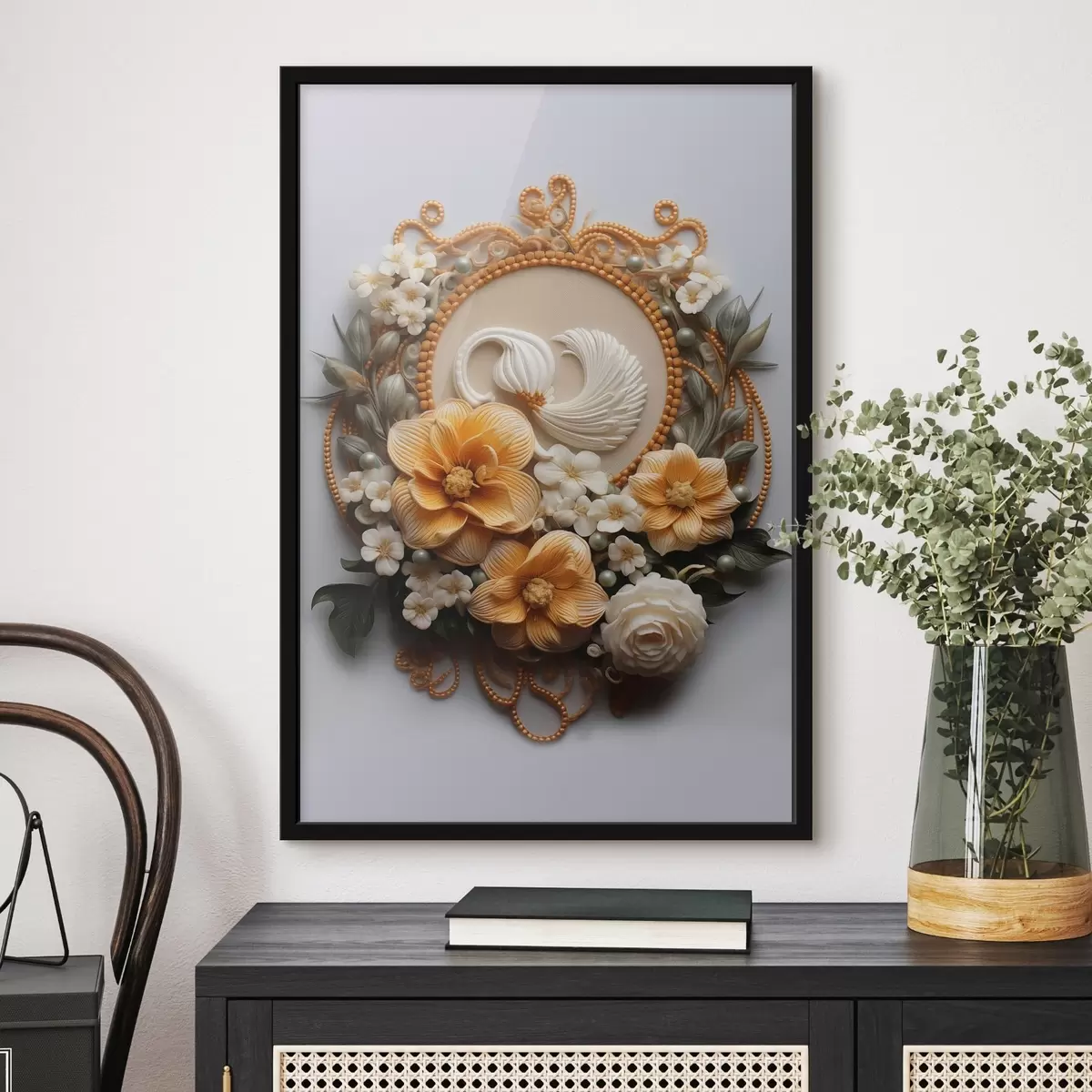 Plakāts Abstrakta ziedu kompozīcija f44553