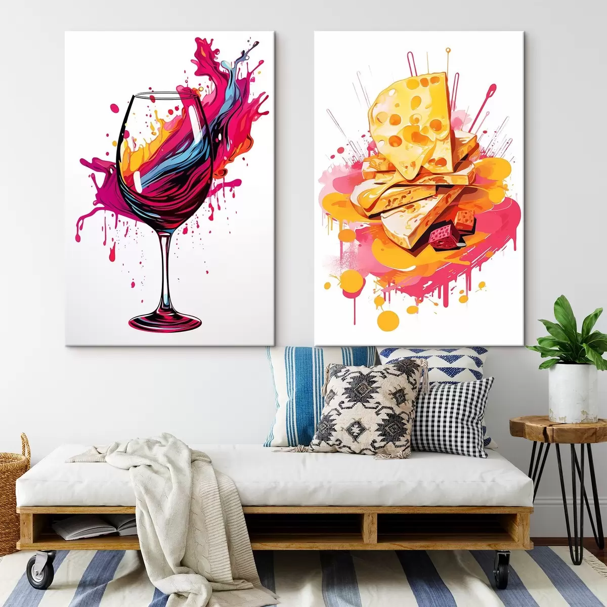 Glezna Vīns un siers m00551