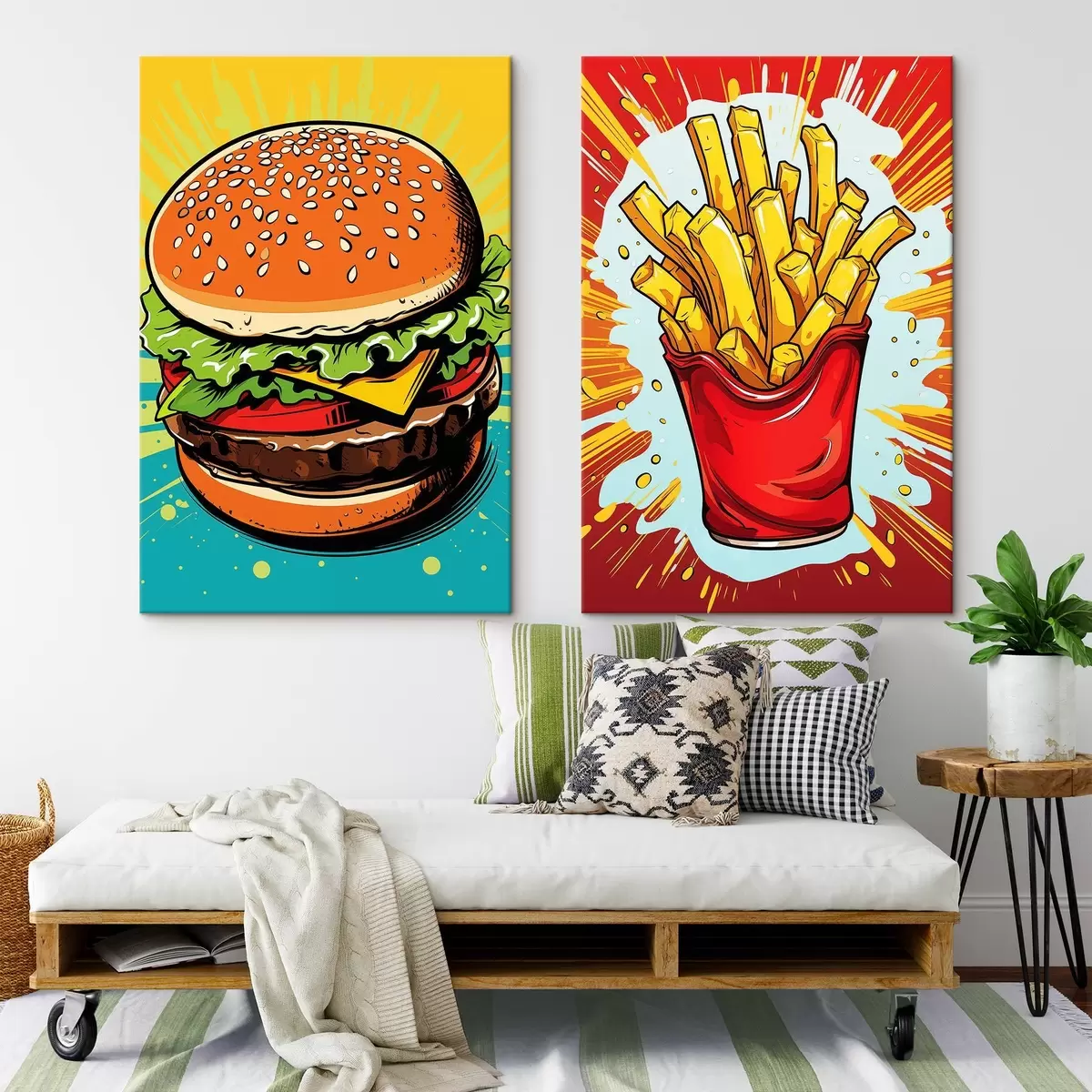 Glezna Frī kartupeļi un burgeri m00556
