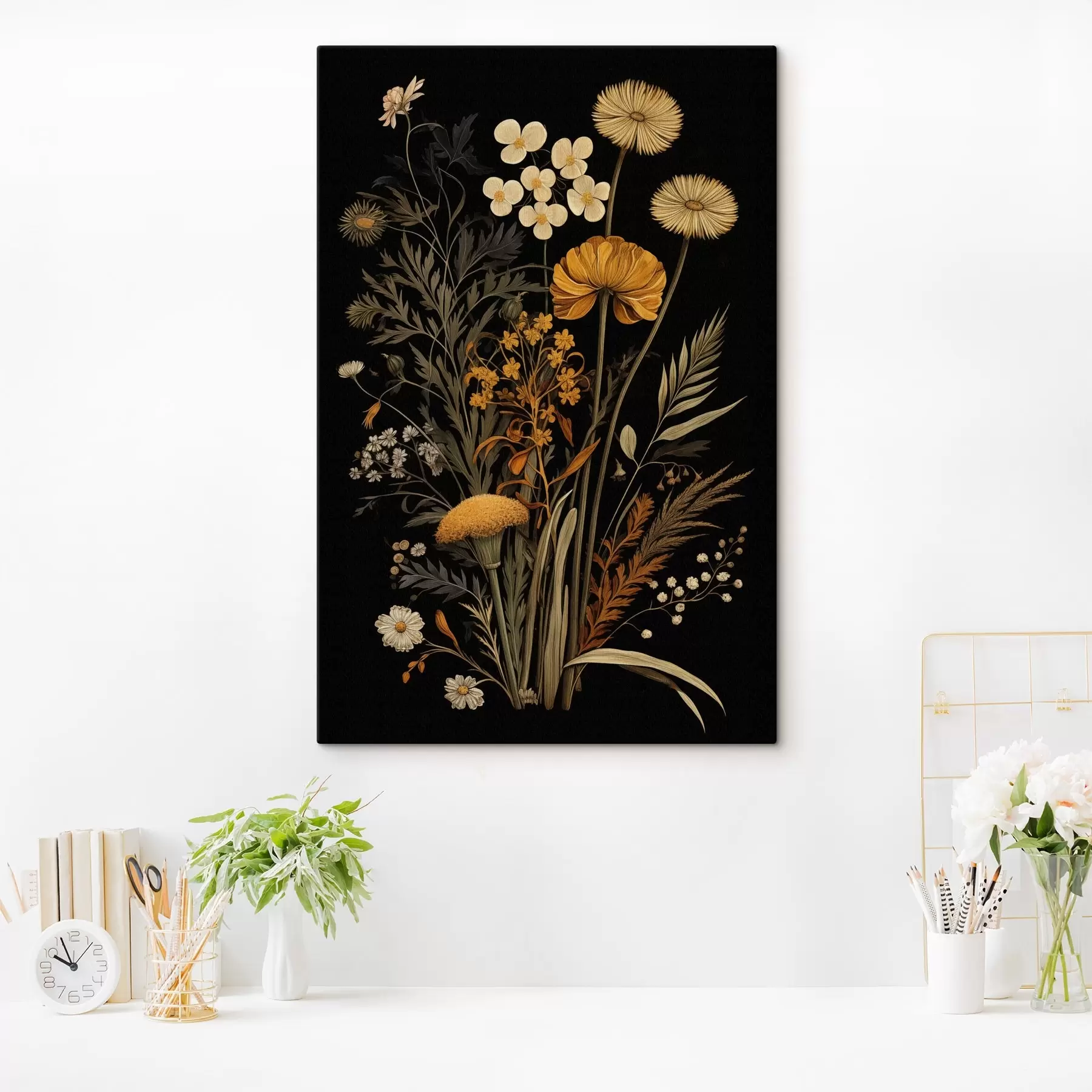 Glezna Savvaļas puķes tumšās krāsās s45271