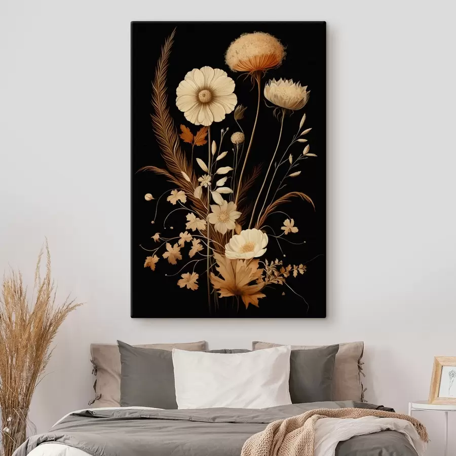 Glezna Botāniskais pušķis siltos toņos s45272