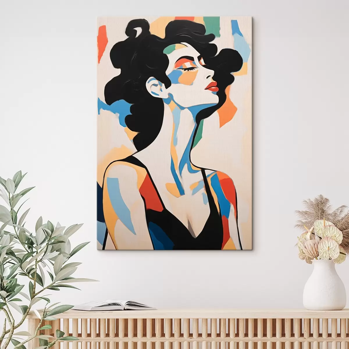 Glezna Sievietes abstraktais portrets ar otas triepienu imitāciju s45233