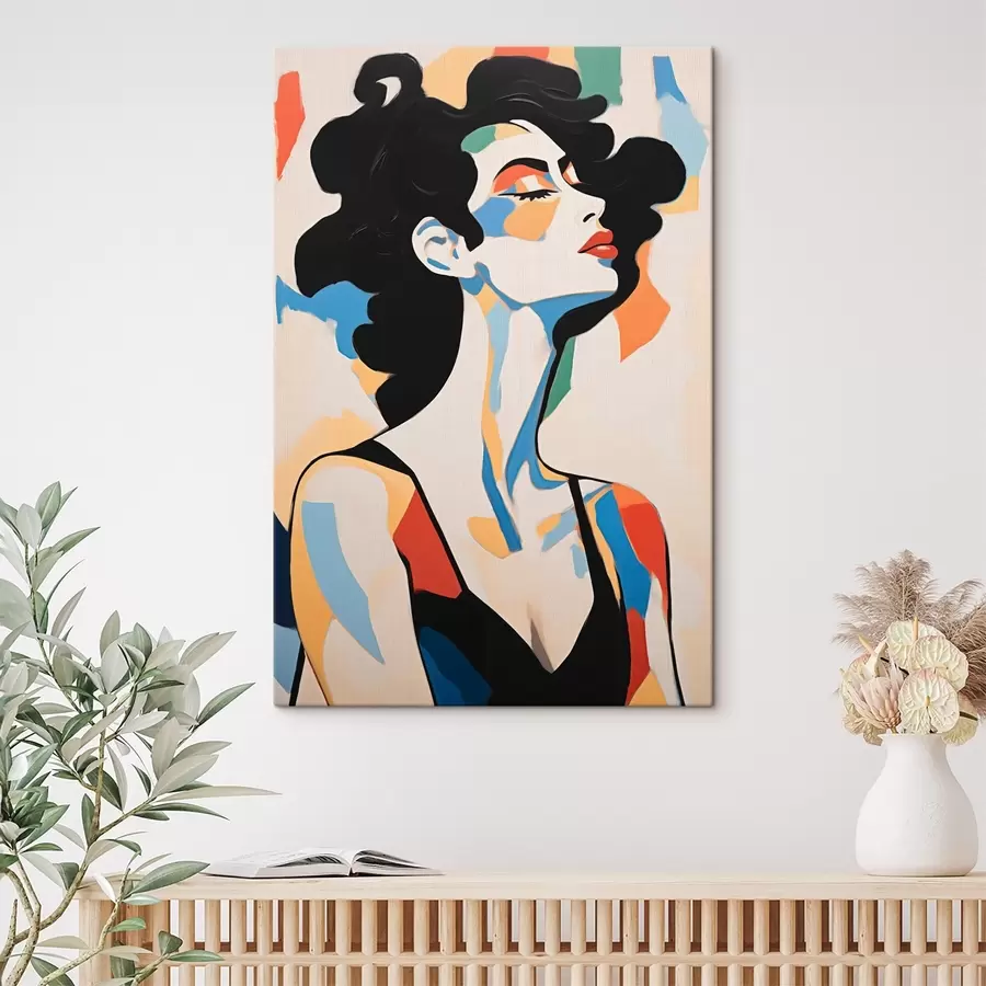 Glezna Sievietes abstraktais portrets ar otas triepienu imitāciju s45233